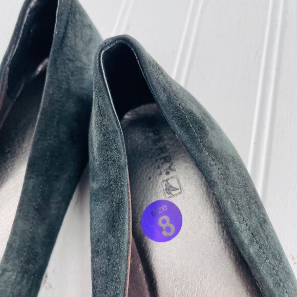 Sperry Women's Black Suede Flats With Glitter Toe Cap Size 8 - Picture 2 of 4